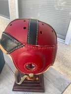 Vintage Antique Football Helmet 1940s Hutch Model Red H-8 w/half box