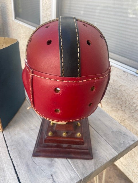 Vintage Antique Football Helmet 1940s Hutch Model Red H-8 w/half box