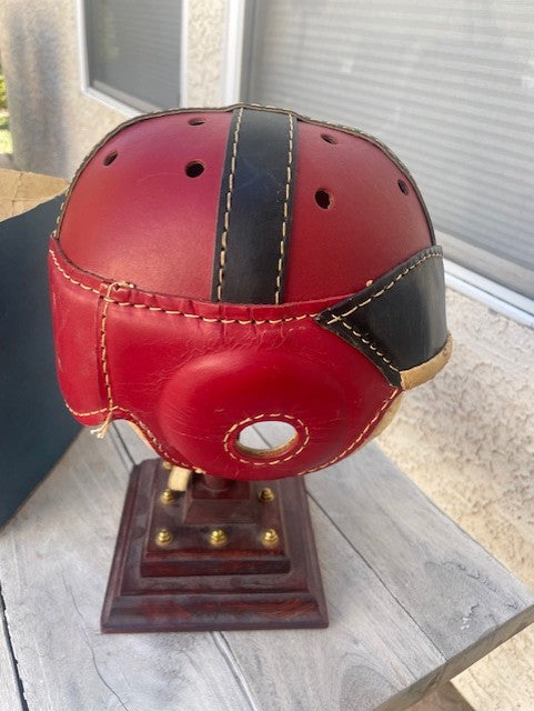 Vintage Antique Football Helmet 1940s Hutch Model Red H-8 w/half box
