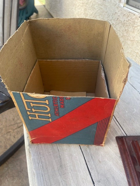 Vintage Antique Football Helmet 1940s Hutch Model Red H-8 w/half box